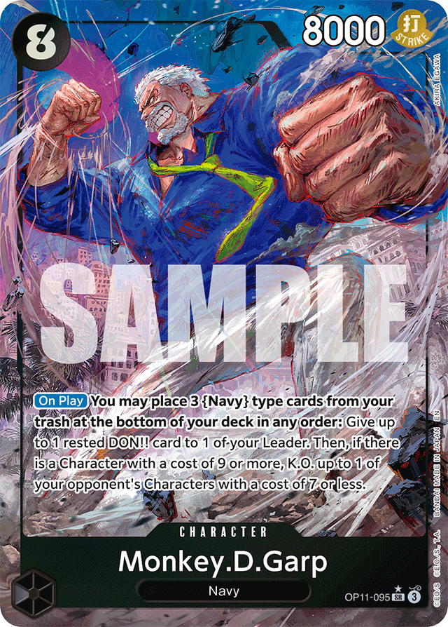 Monkey.D.Garp OP11-095 Alt Art card, A Fist Of Divine Speed