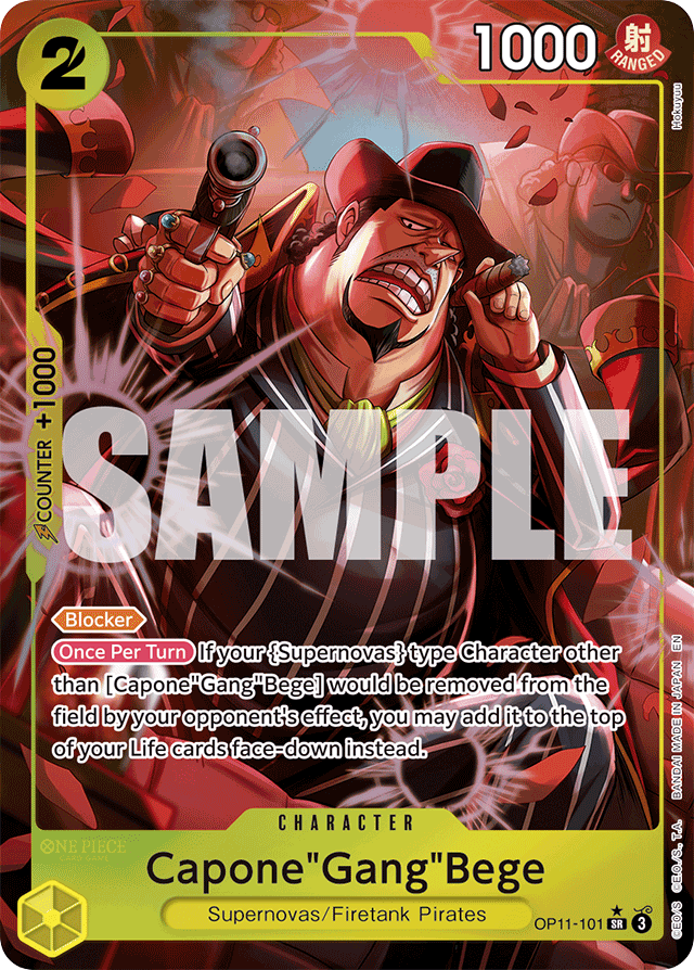 Capone"Gang"Bege OP11-101 Alt Art card, A Fist Of Divine Speed