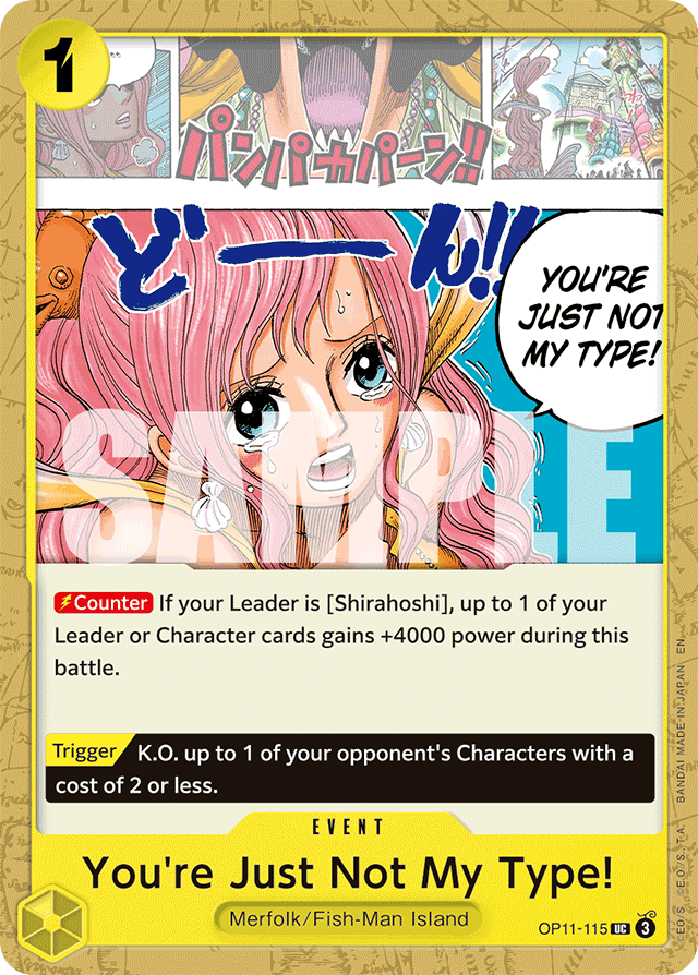 You're Just Not My Type! OP11-115 card, A Fist Of Divine Speed