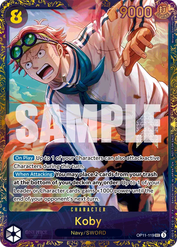Koby OP11-119 Treasure Cup Alt Art card, A Fist Of Divine Speed