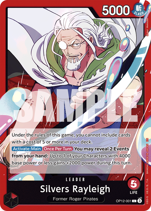 Silvers Rayleigh OP12-001 card, Legacy of the Master