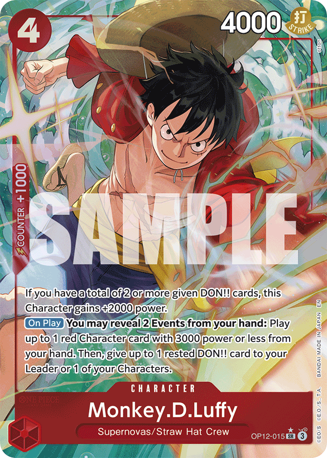 Monkey.D.Luffy OP12-015 Alt Art card, Legacy of the Master