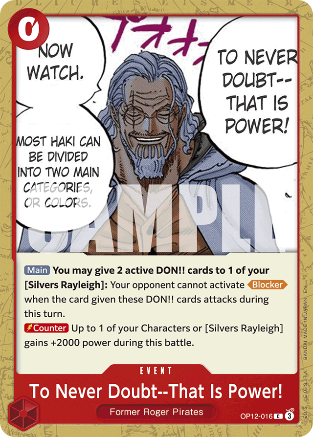 To Never Doubt--That Is Power! OP12-016 card, Legacy of the Master