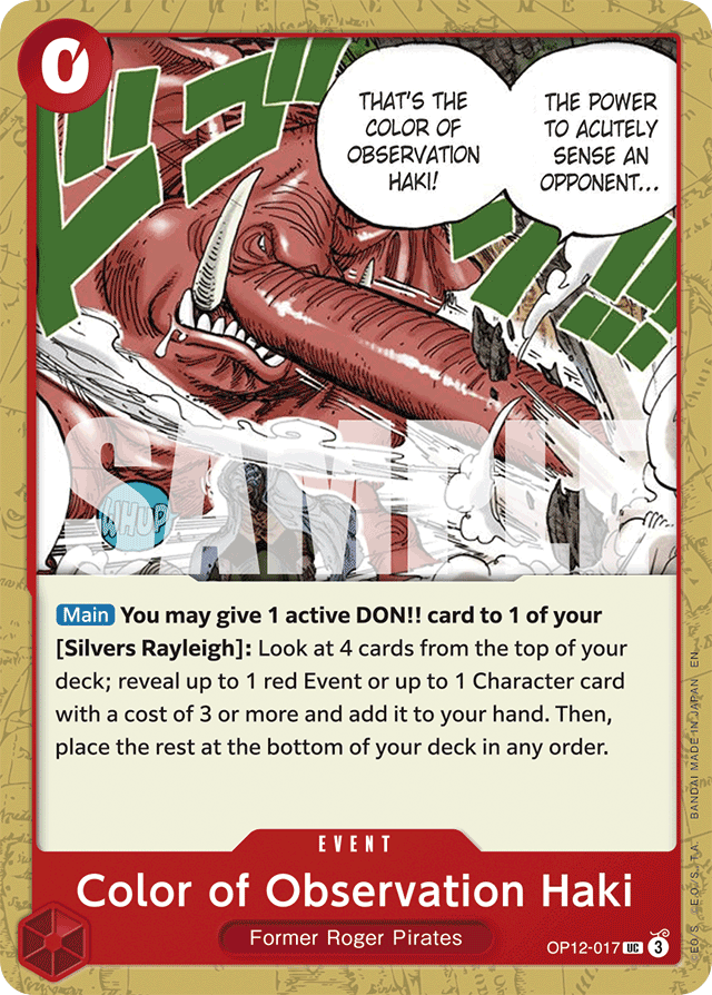 Color of Observation Haki OP12-017 card, Legacy of the Master