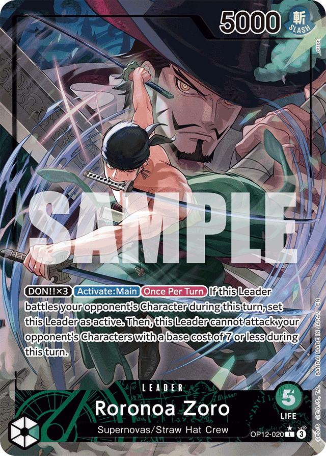 Roronoa Zoro OP12-020 Alt Art card, Legacy of the Master