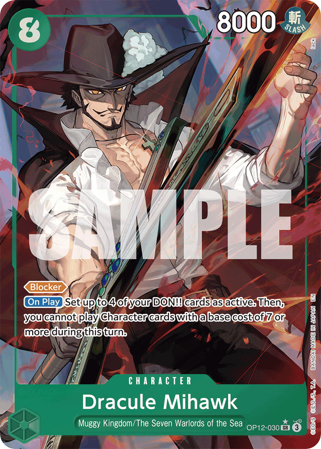 Dracule Mihawk OP12-030 Alt Art card, Legacy of the Master