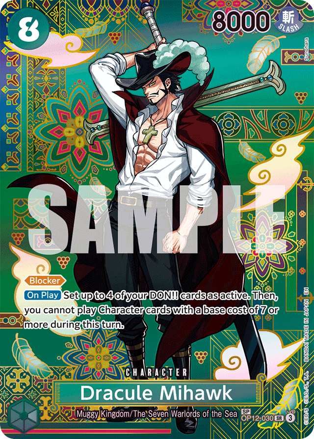 Dracule Mihawk OP12-030 SP Alt Art card, Legacy of the Master
