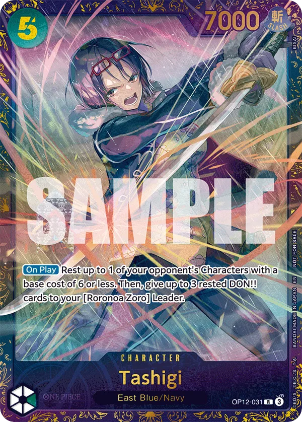 Tashigi OP12-031 Treasure Cup Alt Art card, Legacy of the Master