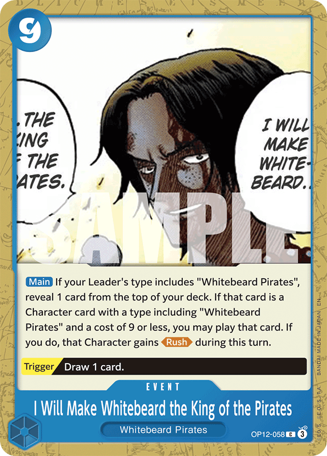 I Will Make Whitebeard the King of the Pirates OP12-058 card, Legacy of the Master