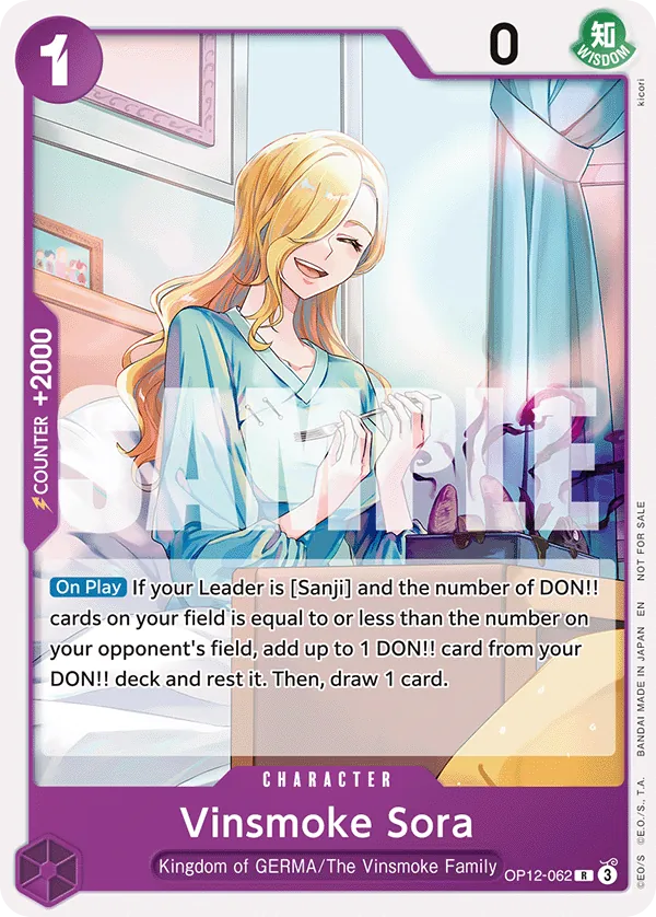 Vinsmoke Sora OP12-062 Tournament Pack Vol. 1 Alt Art card, Legacy of the Master