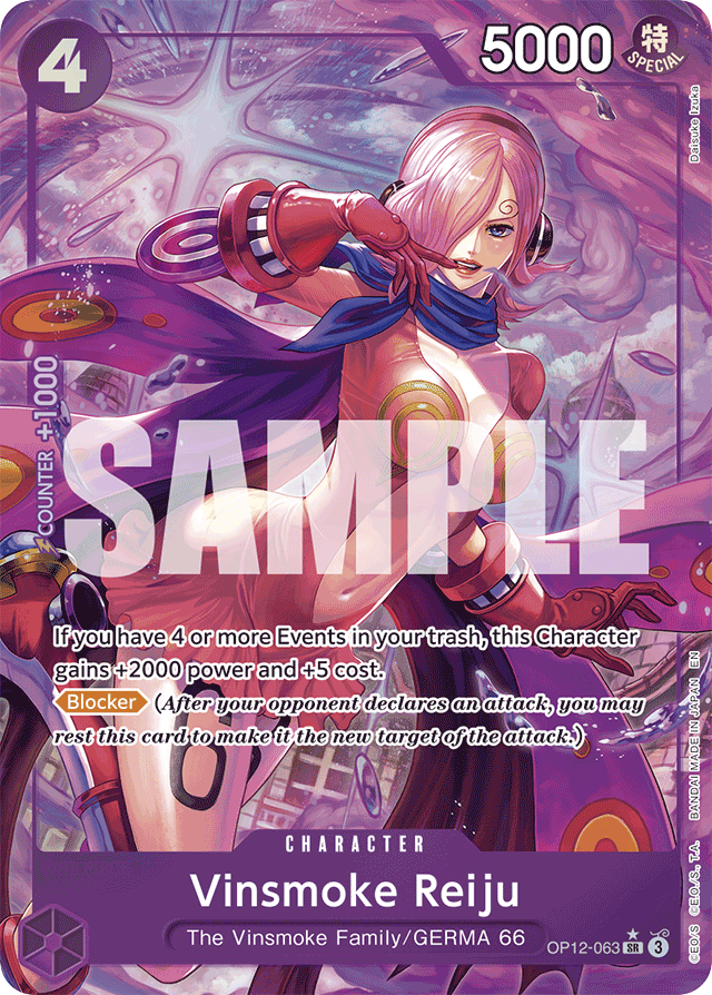Vinsmoke Reiju OP12-063 Alt Art card, Legacy of the Master