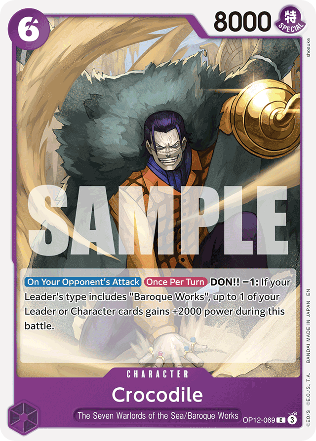 Crocodile OP12-069 card, Legacy of the Master