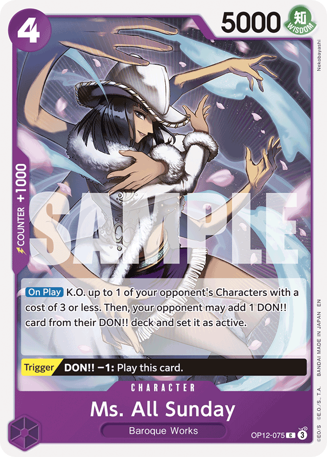 Ms. All Sunday OP12-075 card, Legacy of the Master