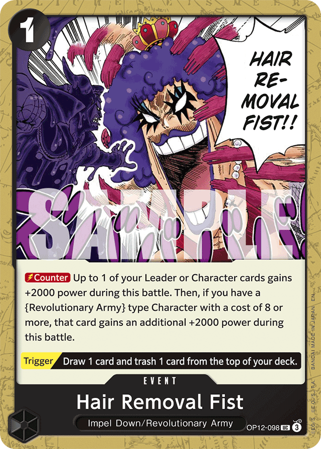 Hair Removal Fist OP12-098 card, Legacy of the Master