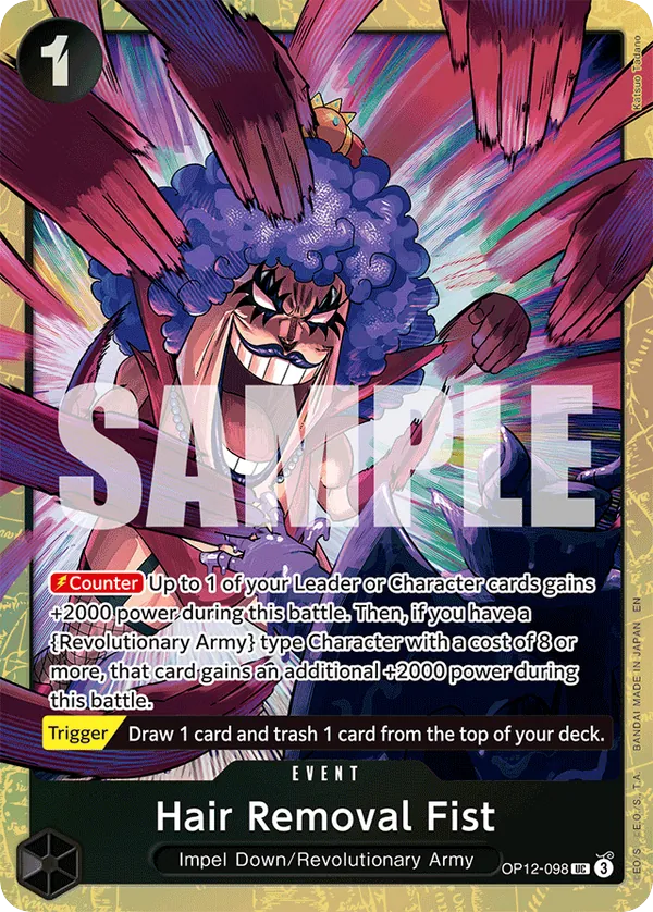 Hair Removal Fist OP12-098 Best Selection Vol. 5 Alt Art card, Legacy of the Master