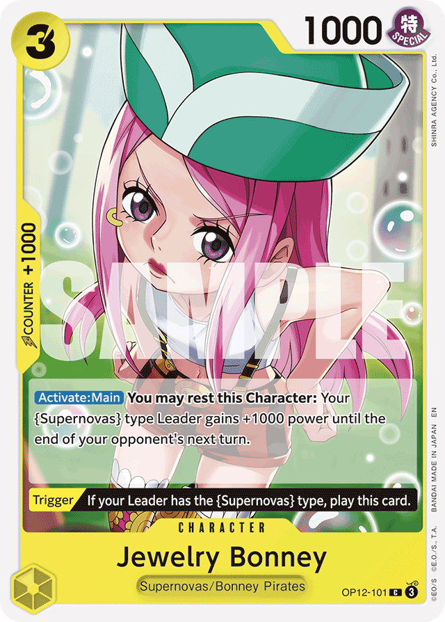 Jewelry Bonney OP12-101 card, Legacy of the Master