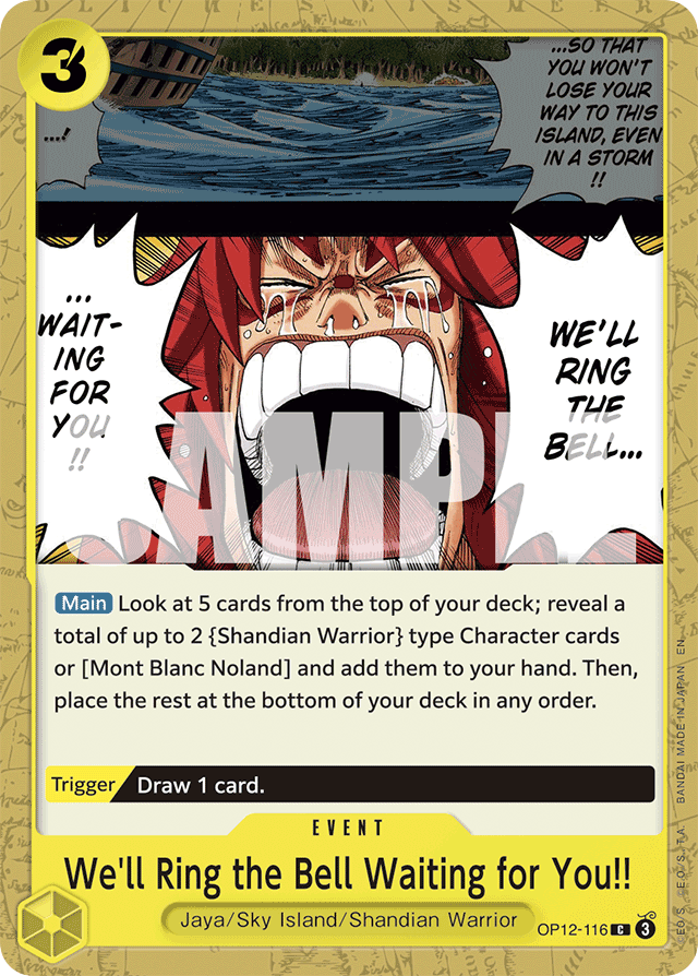 We'll Ring the Bell Waiting for You!! OP12-116 card, Legacy of the Master