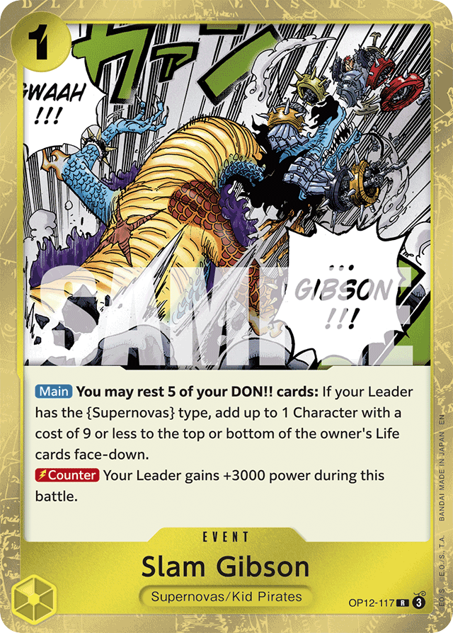 Slam Gibson OP12-117 card, Legacy of the Master