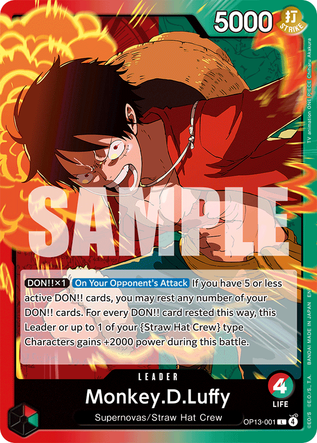Monkey.D.Luffy OP13-001 card, Carrying On His Will