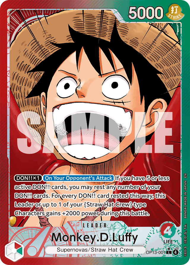Monkey.D.Luffy OP13-001 Alt Art card, Carrying On His Will