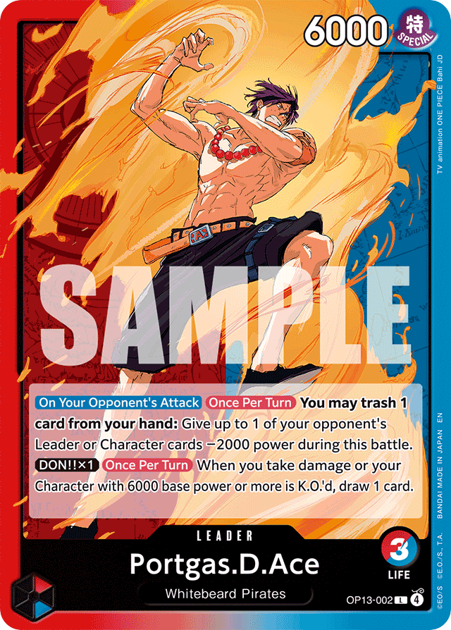 Portgas.D.Ace OP13-002 card, Carrying On His Will