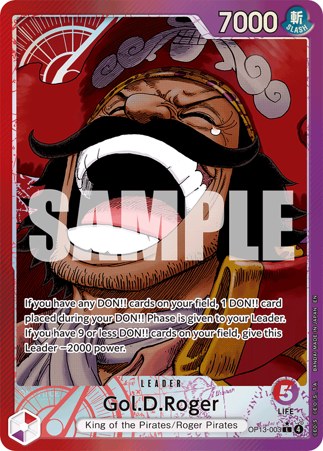 Gol.D.Roger OP13-003 Alt Art card, Carrying On His Will