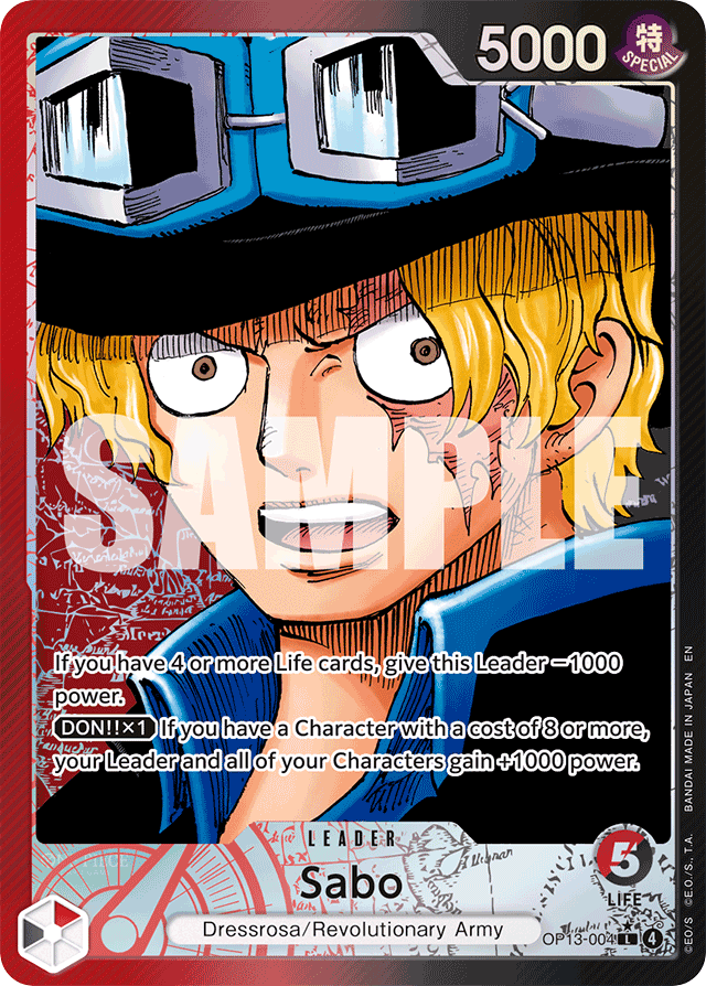 Sabo OP13-004 Alt Art card, Carrying On His Will