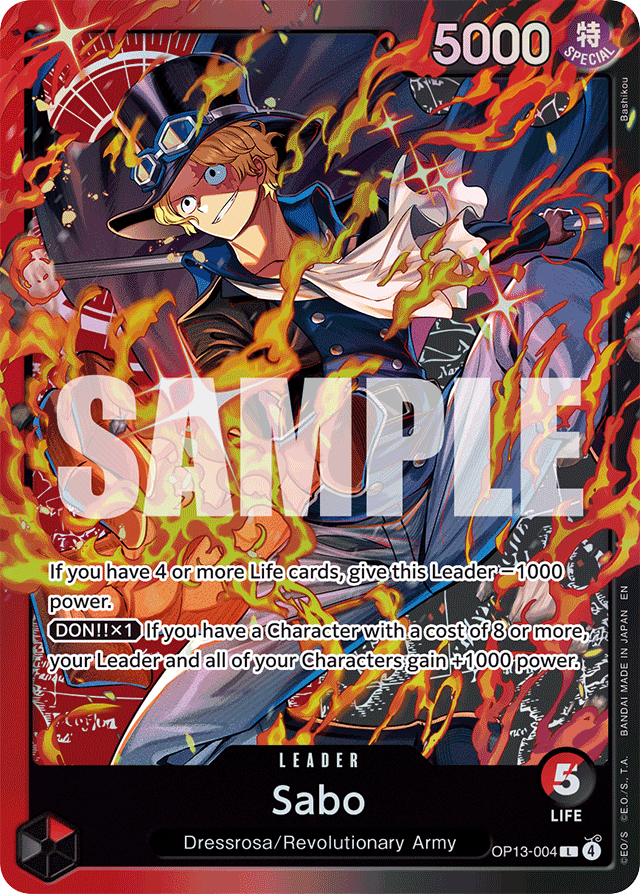 Sabo OP13-004 Starter Deck card, Carrying On His Will