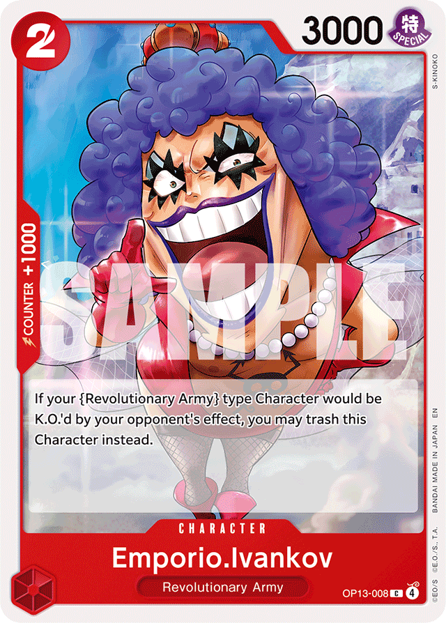 Emporio.Ivankov OP13-008 card, Carrying On His Will