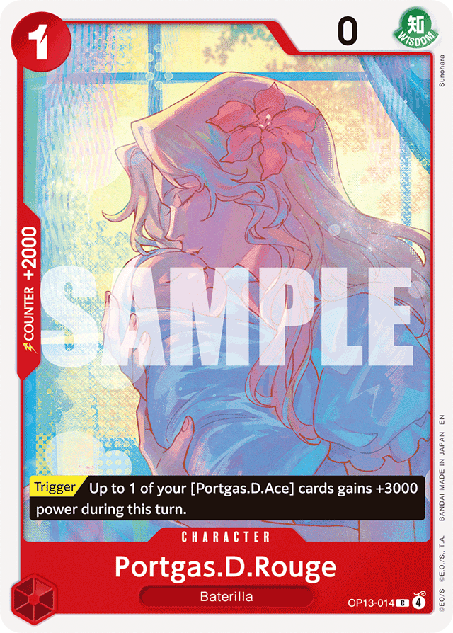 Portgas.D.Rouge OP13-014 card, Carrying On His Will