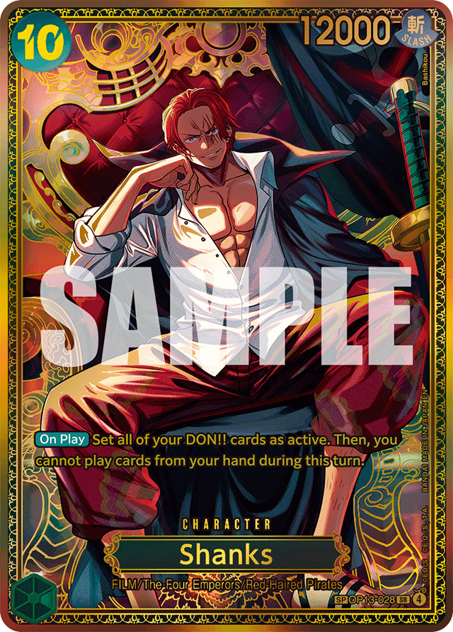 Shanks OP13-028 SP Alt Art card, Carrying On His Will