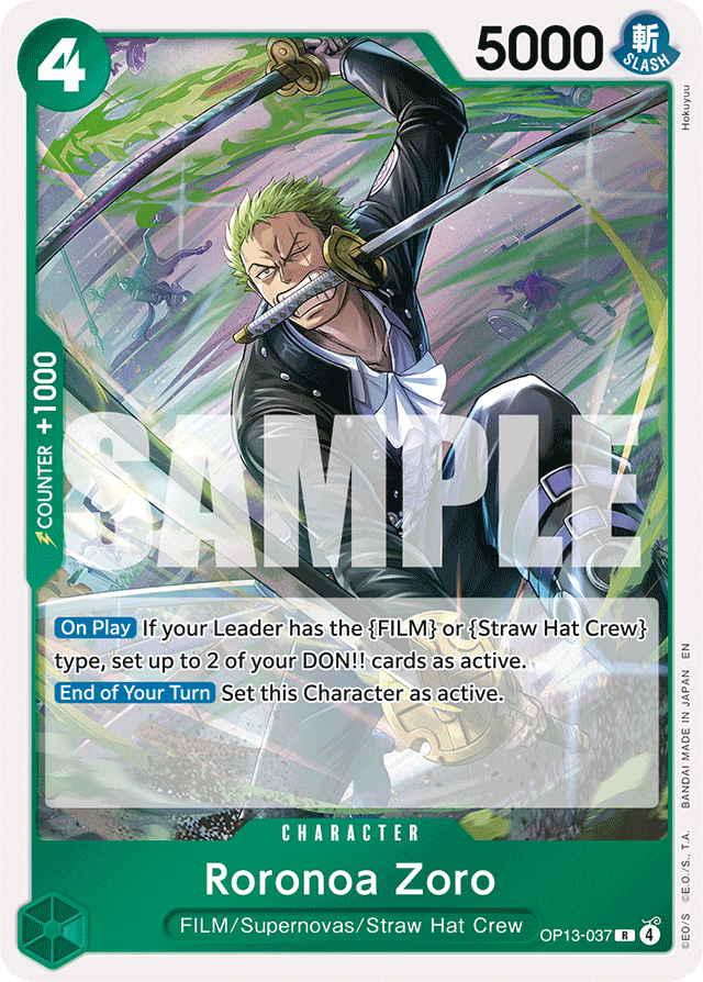 Roronoa Zoro OP13-037 card, Carrying On His Will