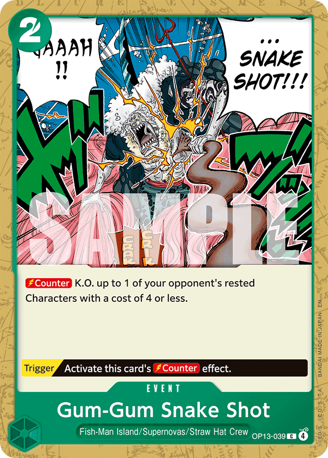Gum-Gum Snake Shot OP13-039 card, Carrying On His Will