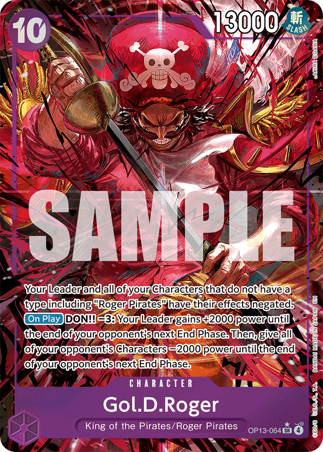 Gol.D.Roger OP13-064 Alt Art card, Carrying On His Will