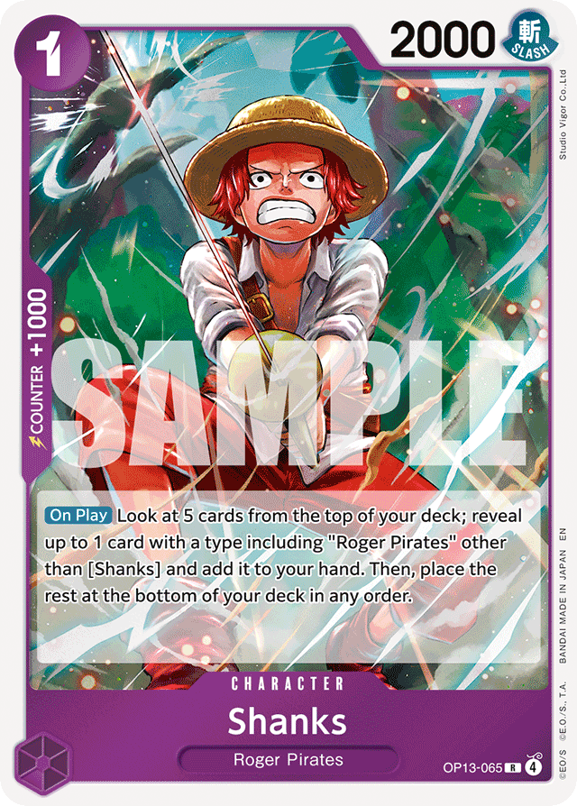 Shanks OP13-065 card, Carrying On His Will