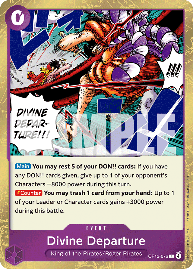 Divine Departure OP13-076 card, Carrying On His Will