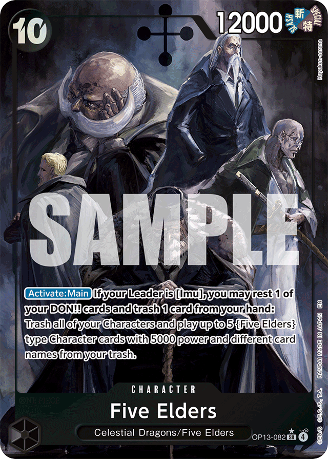 Five Elders OP13-082 Alt Art card, Carrying On His Will