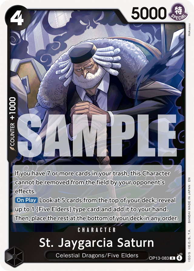 St. Jaygarcia Saturn OP13-083 card, Carrying On His Will