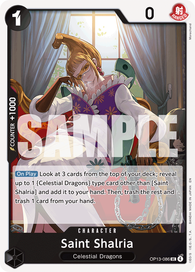 Saint Shalria OP13-086 card, Carrying On His Will