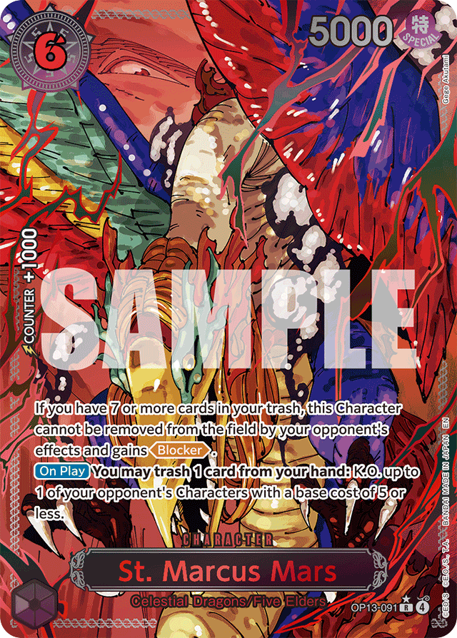 St. Marcus Mars OP13-091 Red Alt Art card, Carrying On His Will