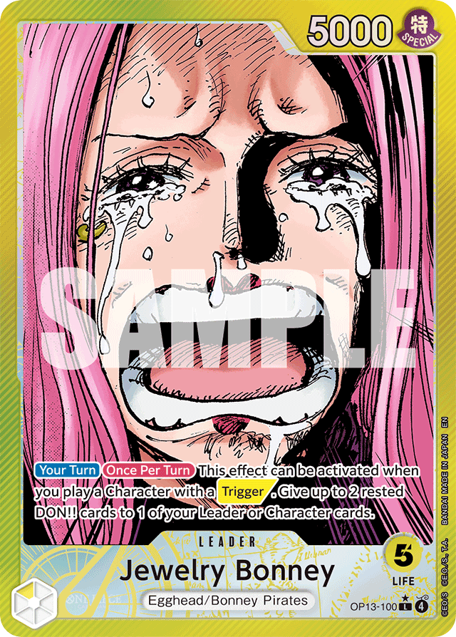 Jewelry Bonney OP13-100 Alt Art card, Carrying On His Will
