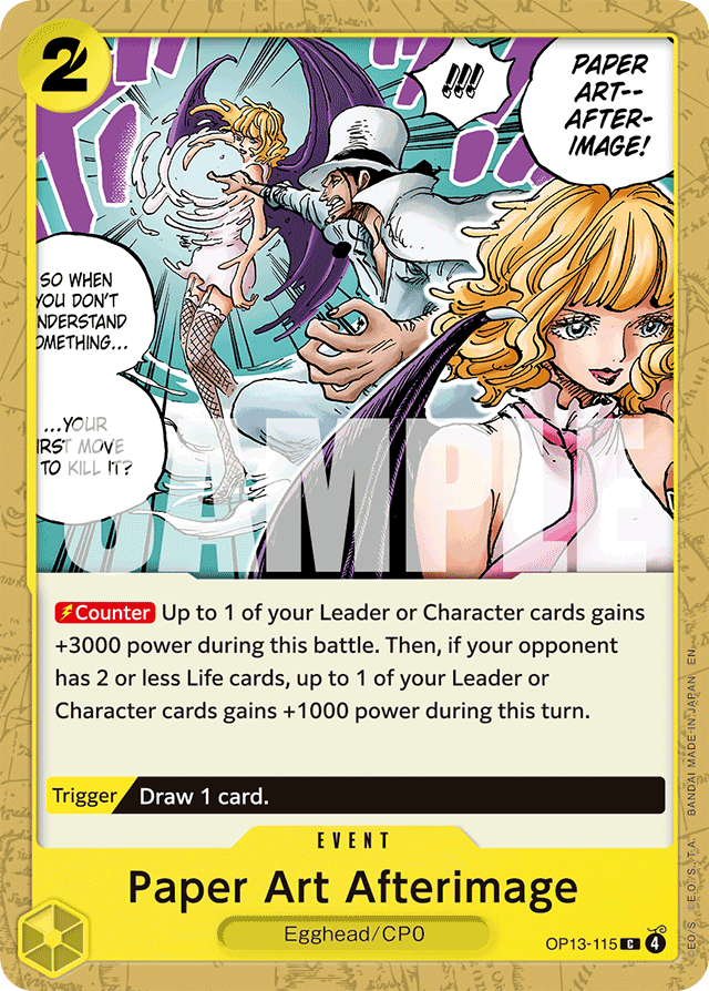 Paper Art Afterimage OP13-115 card, Carrying On His Will