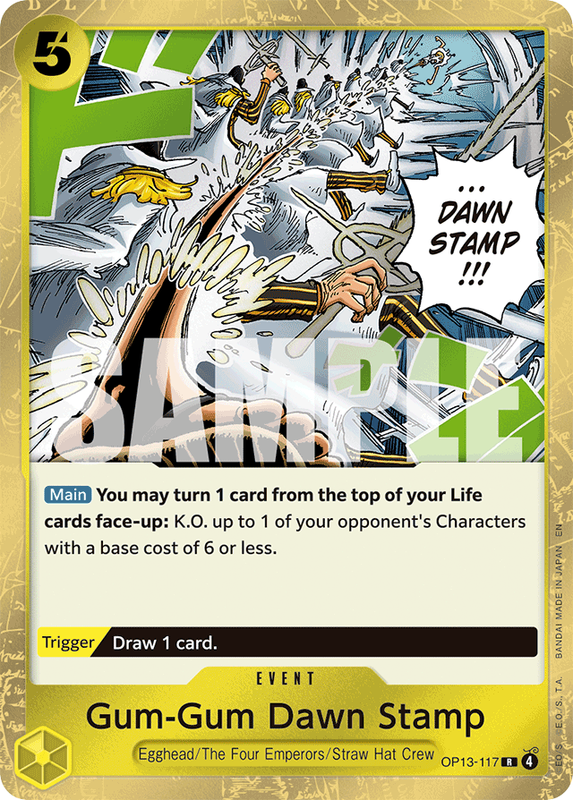 Gum-Gum Dawn Stamp OP13-117 card, Carrying On His Will
