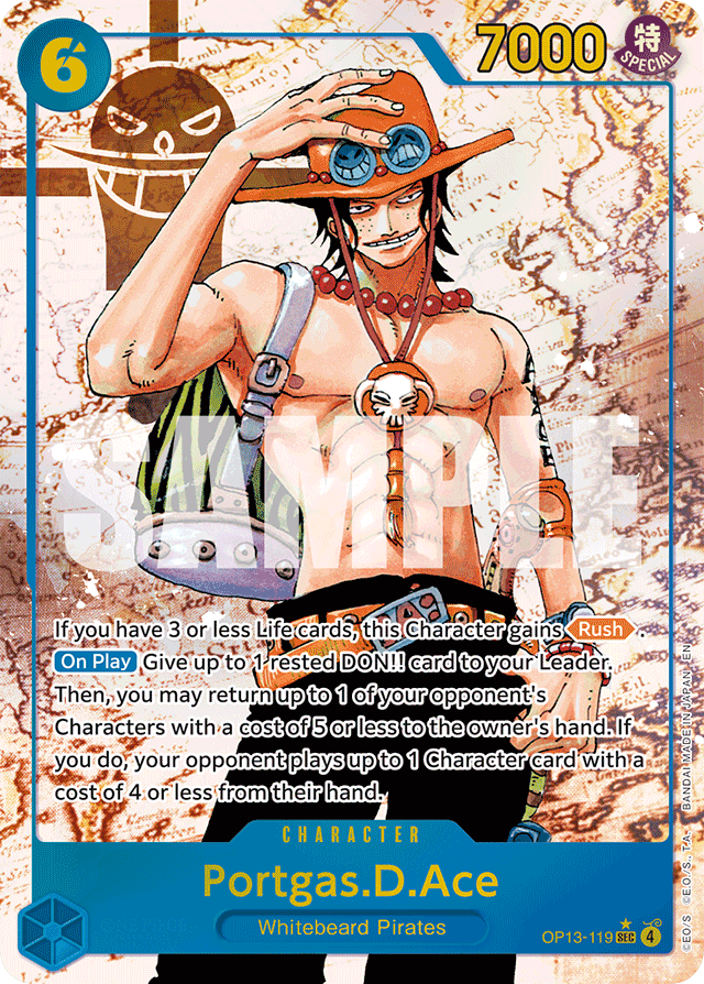 Portgas.D.Ace OP13-119 Alt Art card, Carrying On His Will