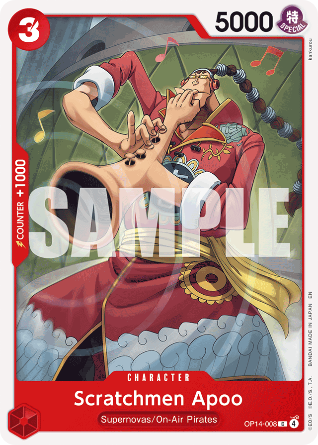 Scratchmen Apoo OP14-008 card, The Azure Sea's Seven