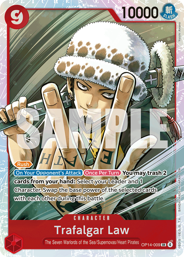 Trafalgar Law OP14-009 card, The Azure Sea's Seven