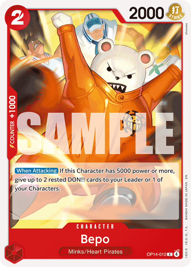 Bepo OP14-012 card, The Azure Sea's Seven