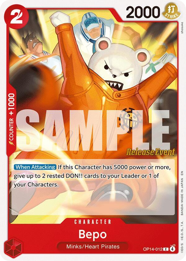 Bepo OP14-012 Release Event Stamp card, The Azure Sea's Seven