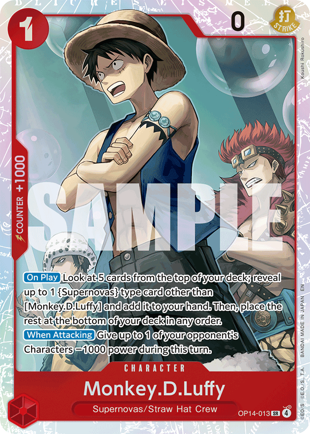 Monkey.D.Luffy OP14-013 card, The Azure Sea's Seven