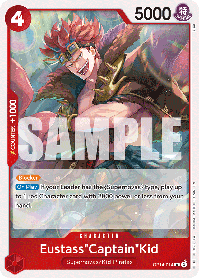 Eustass"Captain"Kid OP14-014 card, The Azure Sea's Seven